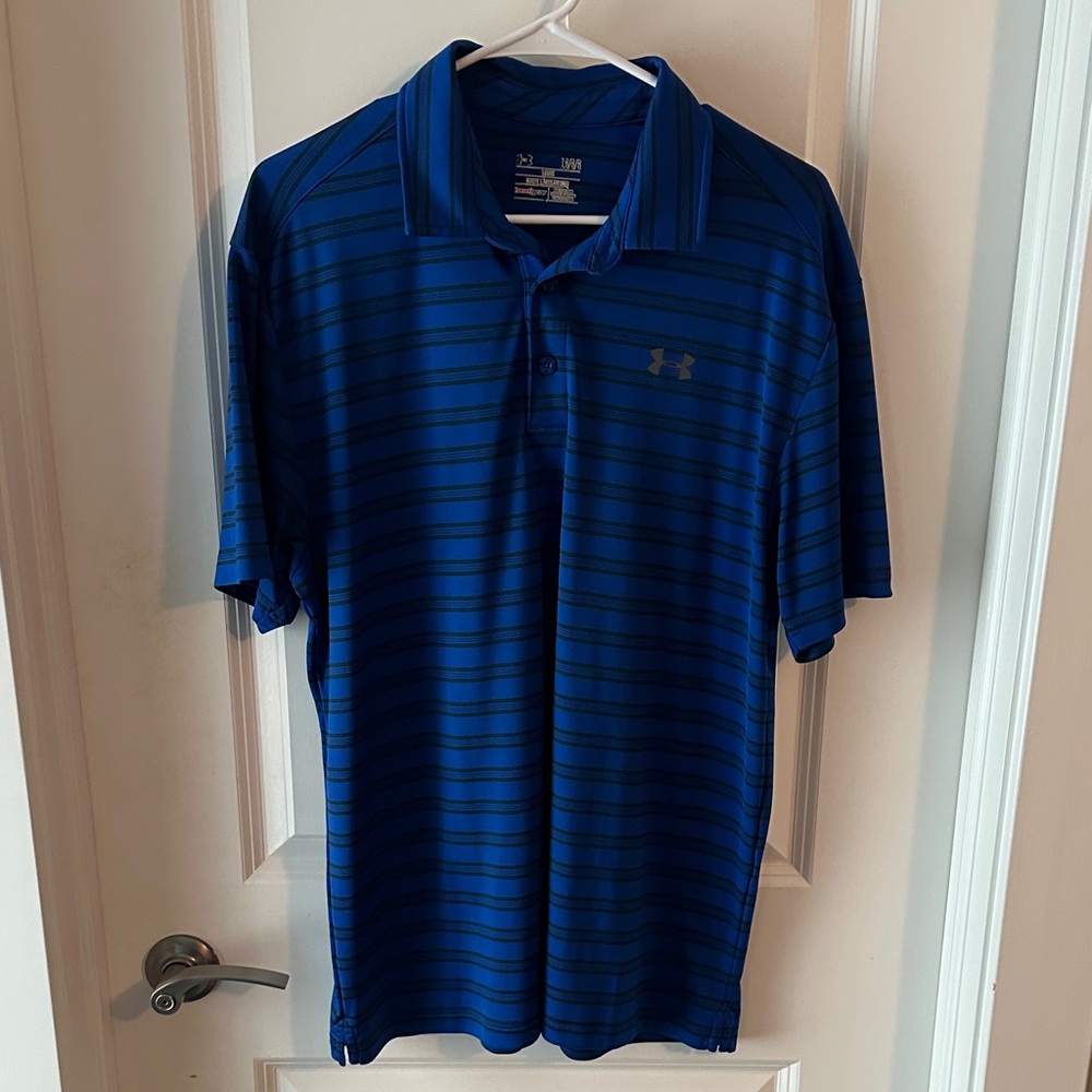 Under Armour Men's Navy Striped Polo